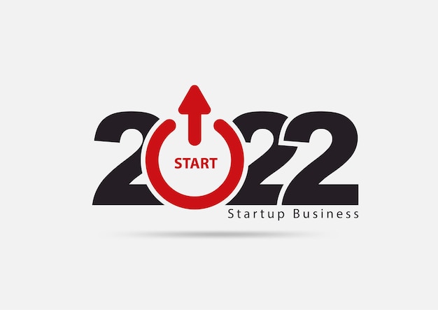 Logo 2022 nieuwjaar startup business creatieve ideeën conceptontwerp, vector illustratie moderne lay-outsjabloon