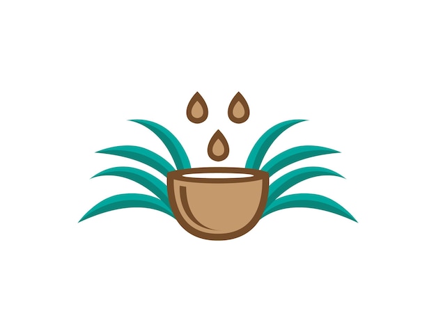 Vector logo 3 drops of natural leaf coconut oil