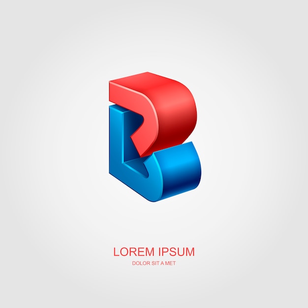 Logo 3d in de vorm van de letter 