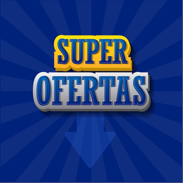 Logo 3d render super aanbieding gratis vector in het Portugees