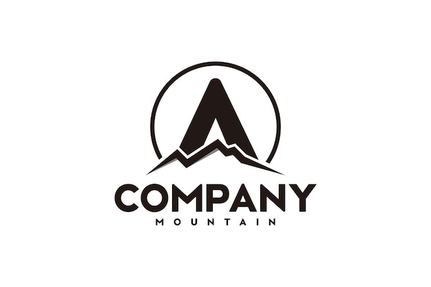 ロゴa、山のロゴを使用した初期デザインのインスピレーション