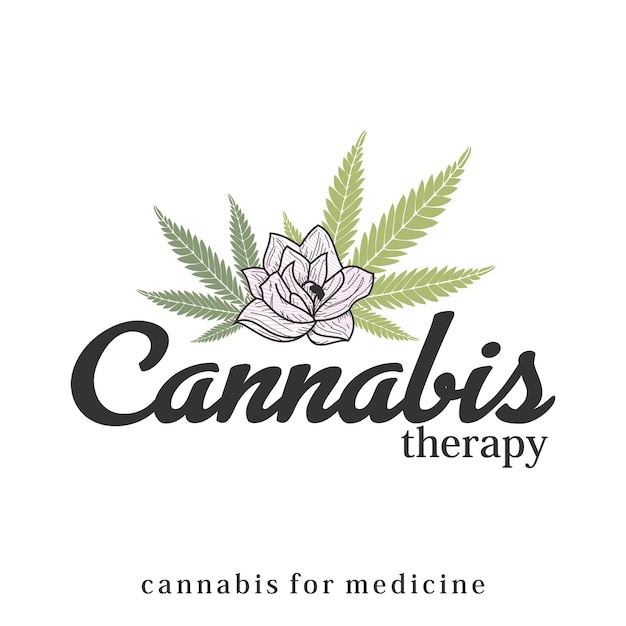 Vector logo about cannabis for therapy