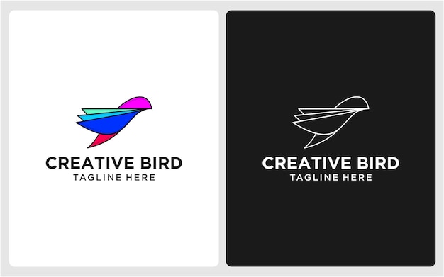 Logo abstract bird full color modern