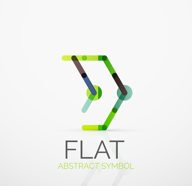 Logo abstract minimalistic linear flat design Business hitech geometric symbol multicolored segments lines