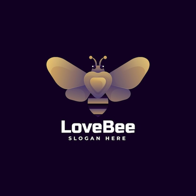 Logo afbeelding bee kleurovergang kleurrijke stijl