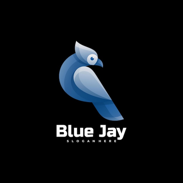 Logo afbeelding Blue Jay Gradient kleurrijke stijl.