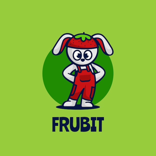 Logo afbeelding bunny mascotte cartoon stijl.