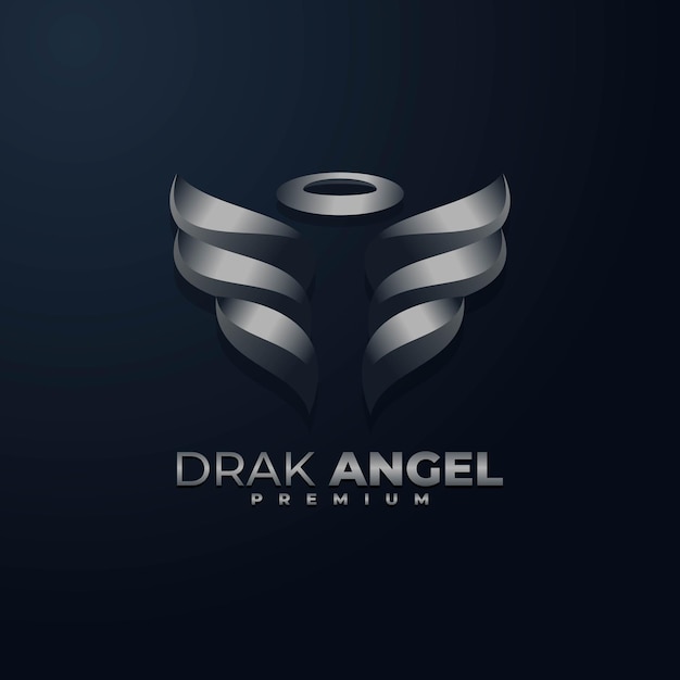 Logo afbeelding dark angel kleurovergang kleurrijke stijl.