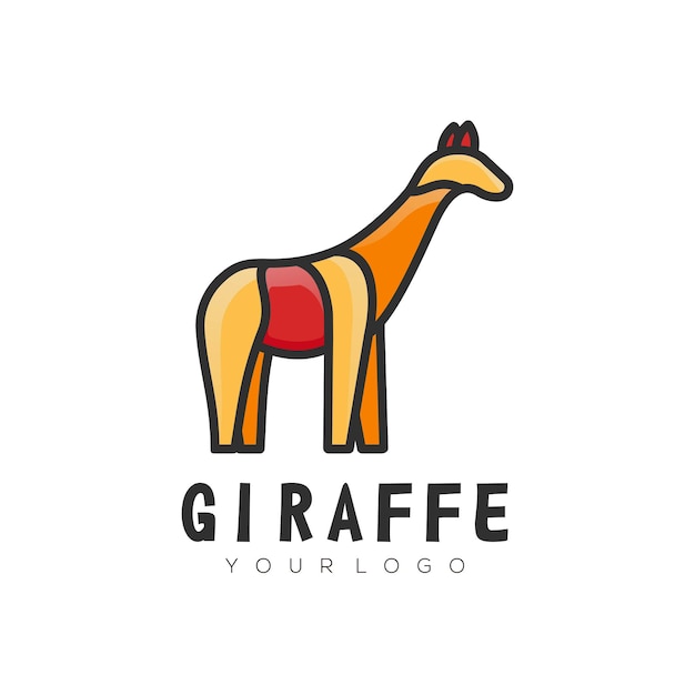 Logo afbeelding giraf kleurrijke stijl