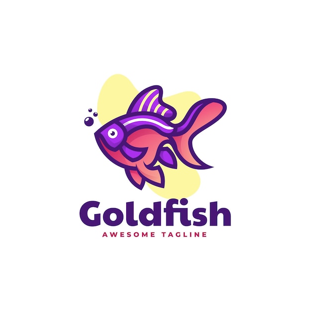 Vector logo afbeelding goudvis eenvoudige mascotte stijl
