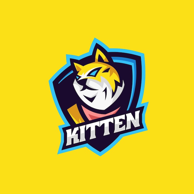 Logo afbeelding kitten sport en e sport style.