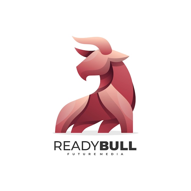 Logo afbeelding klaar bull kleurovergang kleurrijke stijl.