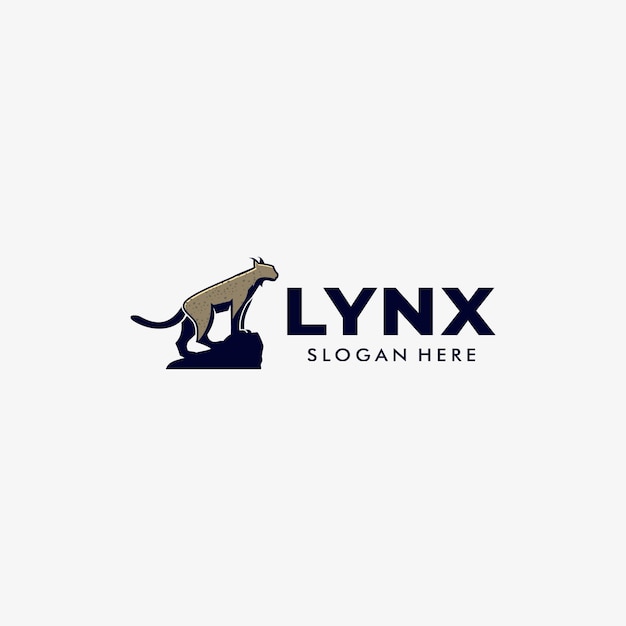 Logo afbeelding Lynx Pose mascotte Cartoon stijl