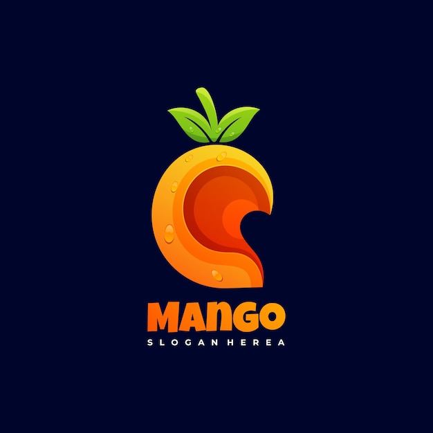 Logo afbeelding mango kleurovergang kleurrijke stijl.