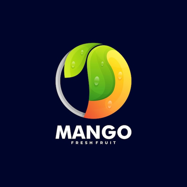 Logo afbeelding mango kleurovergang kleurrijke stijl.