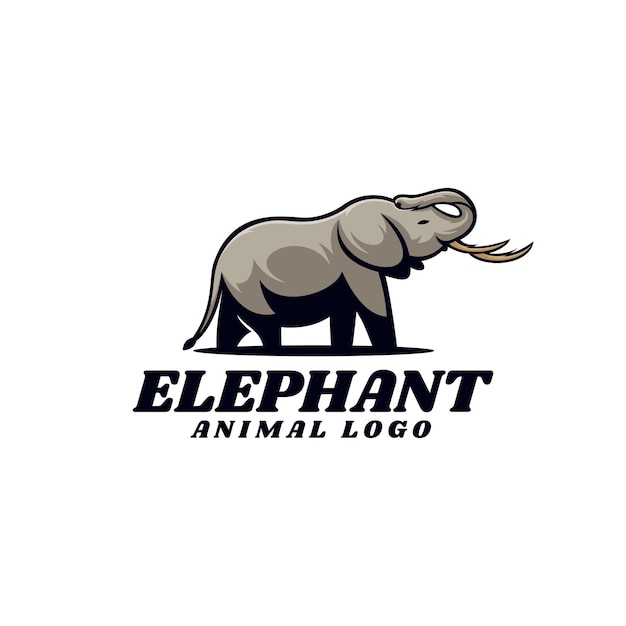 Logo afbeelding olifant eenvoudige mascotte stijl