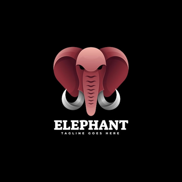 Logo afbeelding olifant kleurovergang kleurrijke stijl.