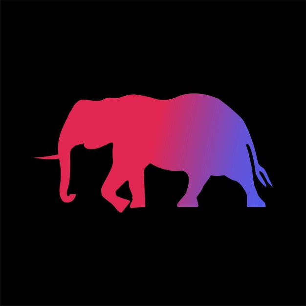 Logo afbeelding olifant kleurovergang kleurrijke stijl.