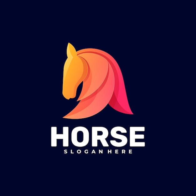 Logo afbeelding paard kleurovergang kleurrijke stijl.