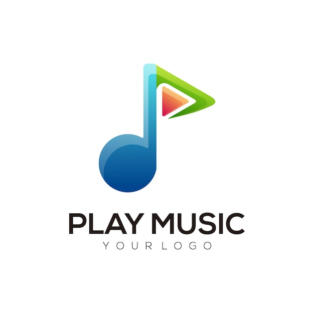 Logo afbeelding speel muziek gradiënt kleurrijke stijl