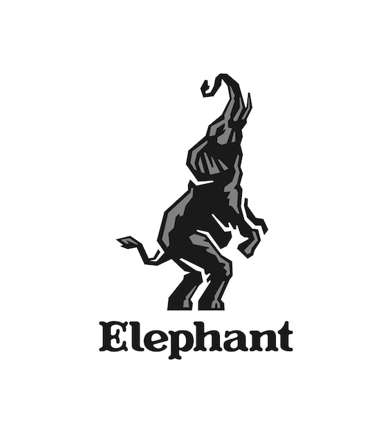 Logo afbeelding van olifant in vintage design