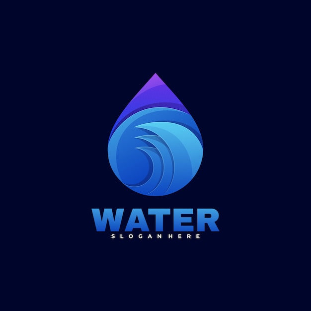 Logo afbeelding water kleurovergang kleurrijke stijl.