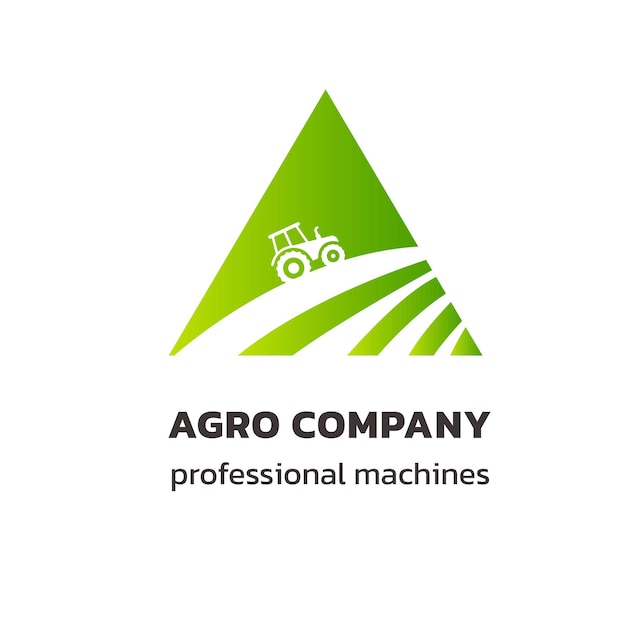Logo per l'azienda agricola minimalismo del trattore e del campo