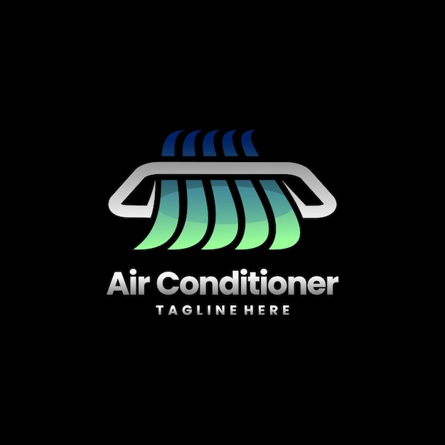 Vector a logo for air conditioner that is blue and green