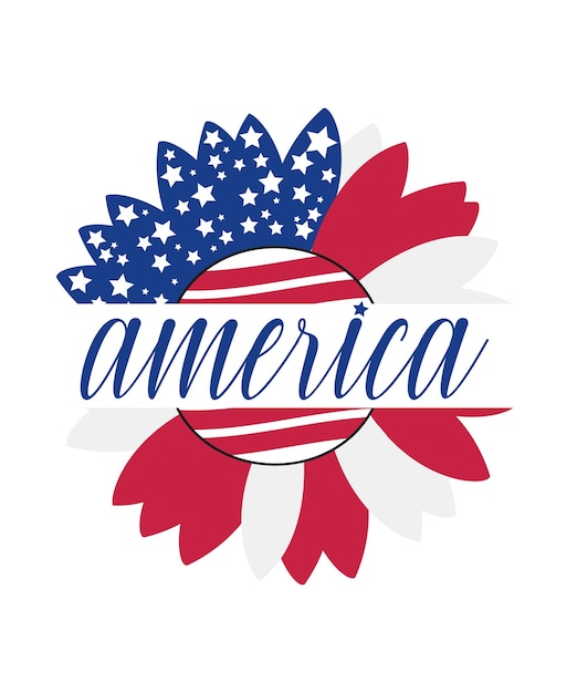 A logo for america with a flower and the word america on it