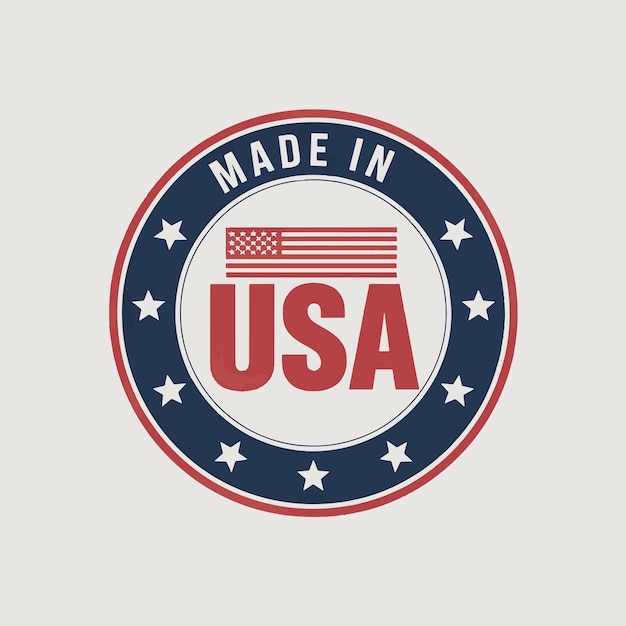 a logo for an american flag with the words made in usa