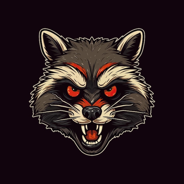 A logo of a angry racoon's head designed in esports illustration style