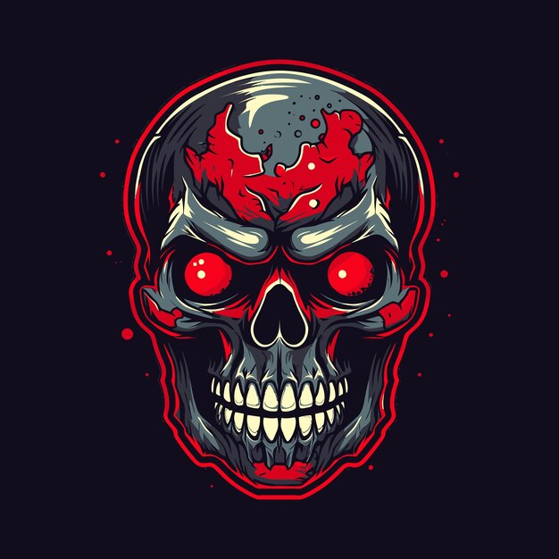 Logo of an angry skull designed in esports illustration style