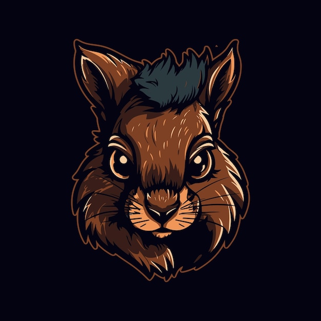 Vector logo of an angry squirrel designed in esports illustration style