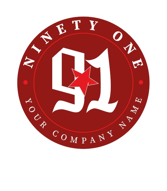 Vector logo for anniversary of a company ninety one