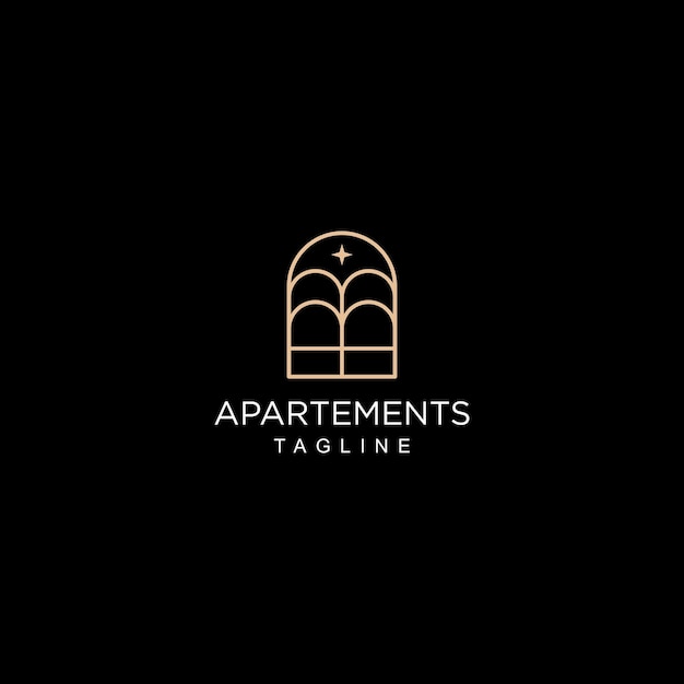 logo apartements design tangline art template