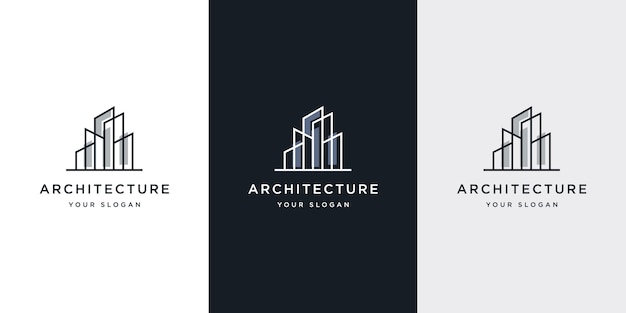 logo-architectuur met inspiratie voor lijnconcept logo-ontwerp