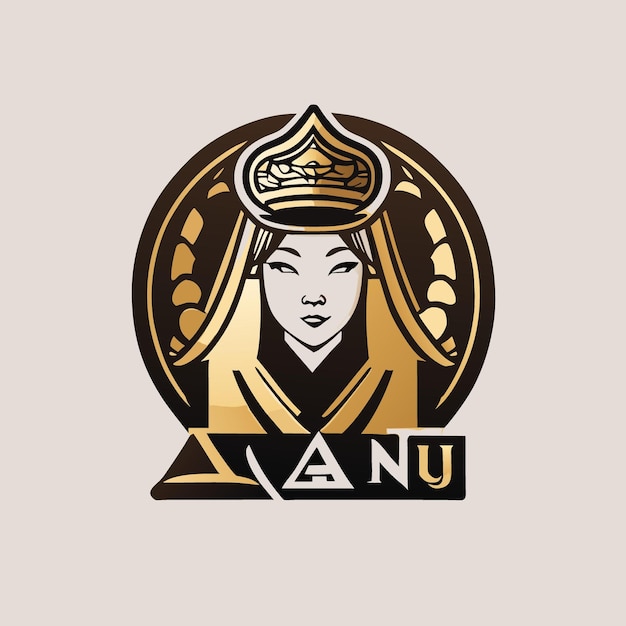 logo for asian casino in ancient style vector illustration cartoon