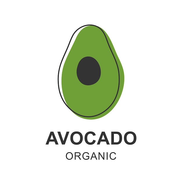 Logo avocado isolated vector illustration on white background