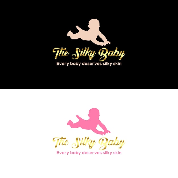 Vector logo for a baby skincare company that says the silly baby.