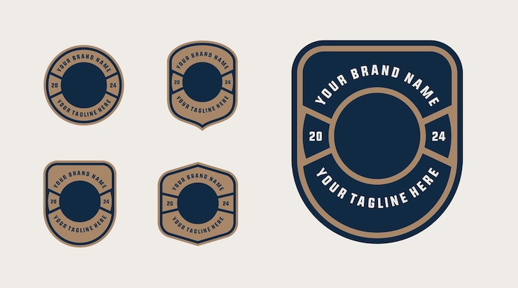 Vector logo badge design template with the text editable for clothing sport and apparel