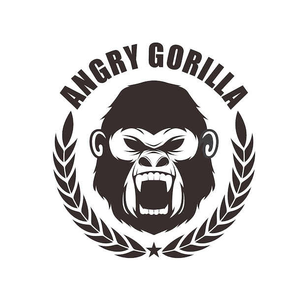 Logo, distintivo, simbolo, modello icona con tema gorilla