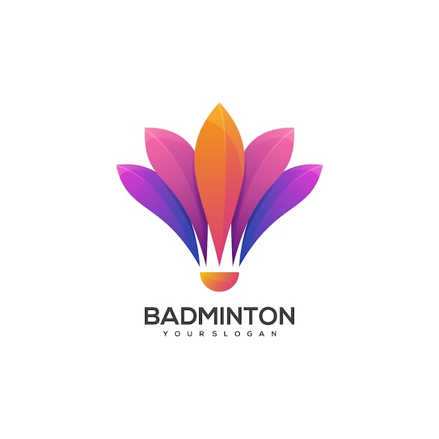 Logo badminton bal kleurrijk verloop