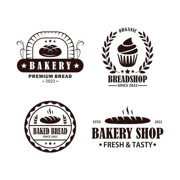 Logo bakery retro design template