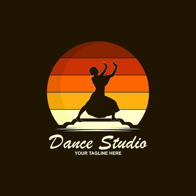 Vettore logo per uno studio di balletto o danza