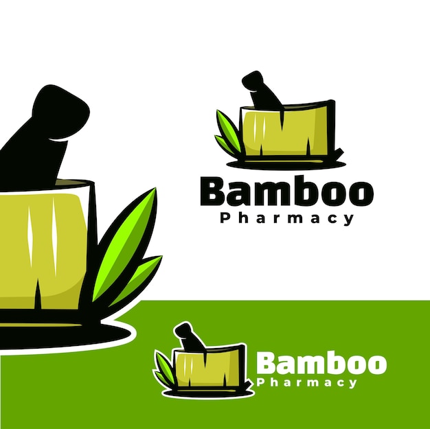 Logo bamboe apotheek kunst illustratie