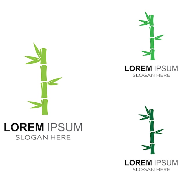 竹の植物または中空植物の一種のロゴモダンなイラストビジネスベクトルのコンセプトデザインを使用して