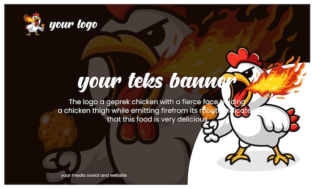 Vector logo banner ayam geprek