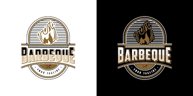 Logo barbecue con logo fiamma