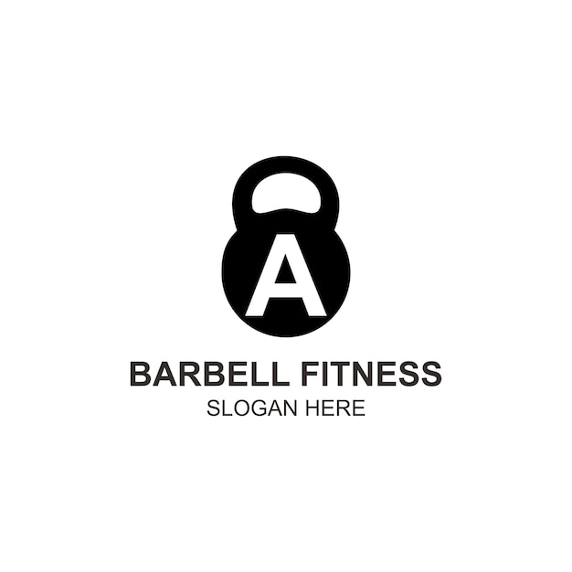 Logo a barbell fitness design