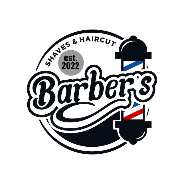 Un logo per un negozio di barbiere chiamato barber's.